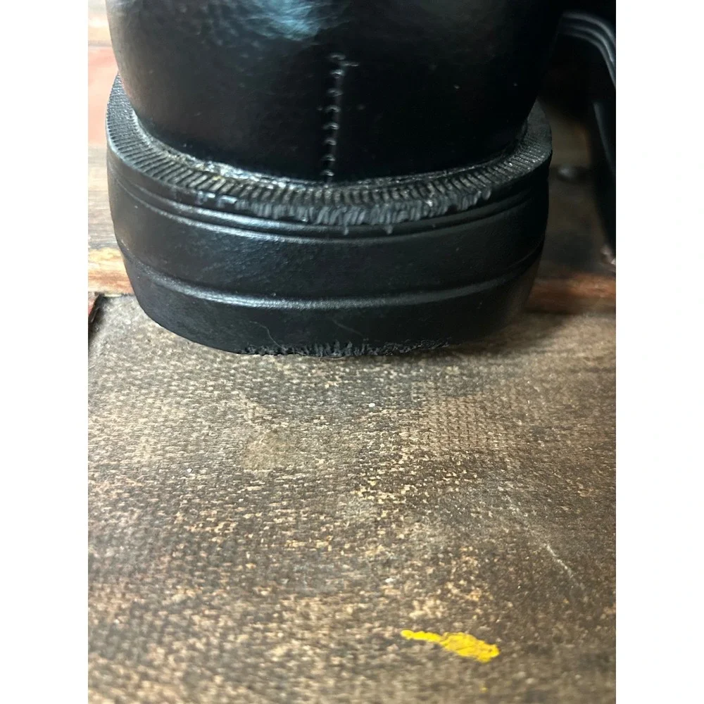 Dexter‎ Mens Black Pebbled Leather Square Toe Lace Up Derby Dress Shoes Size 8